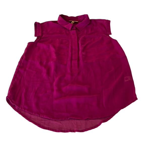 Princess Vera Wang Dark Berry Chiffon Blouse Woman Size Medium Summer - Picture 5 of 9